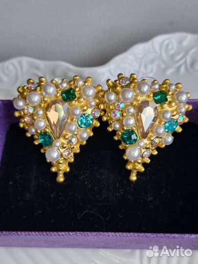 Серьги сердца под винтаж