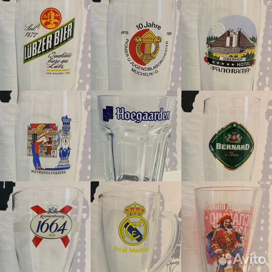 Импортные стаканы и бокалы для пива