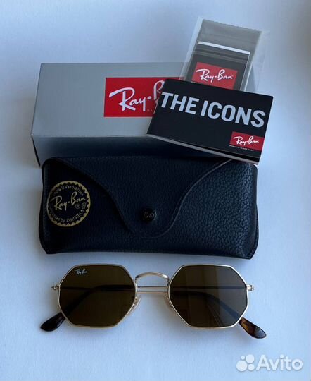 Очки Ray Ban Octagonal коричневые