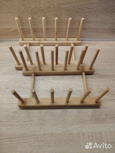 Деревянная подставка для тарелок бамбук