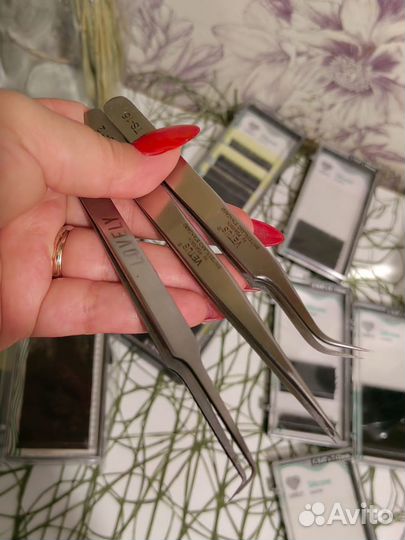 Пинцет для наращивания ресниц