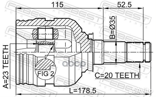 ШРУС внутренний левый 23x35x20 (toyota carina E