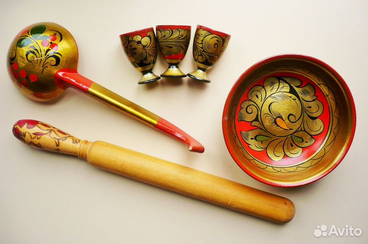 Посуда,Рюмки с Хохломской росписью СССР 60-80-х г