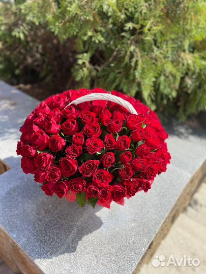 Корзина роз 101 шт 9000