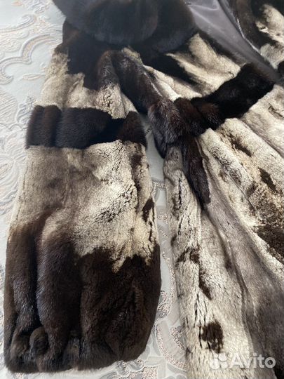 Шуба норковая с массивным воротником