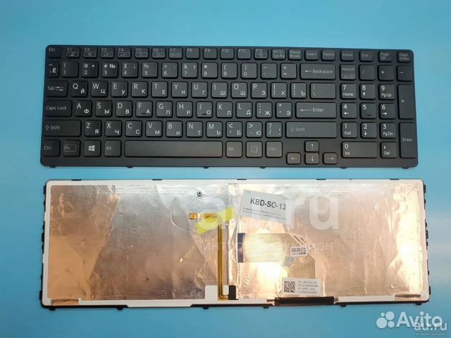 Клавиатура Sony Vaio SVE17 чёрная, подсветка