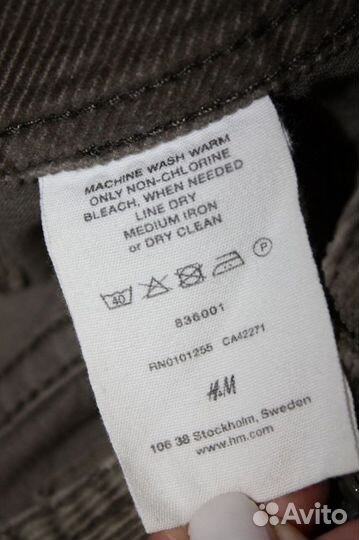 Вельветовые штаны брюки H&M S