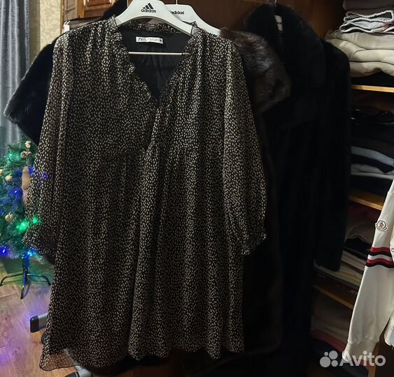 Платье zara xl 48 шифон на подкладе