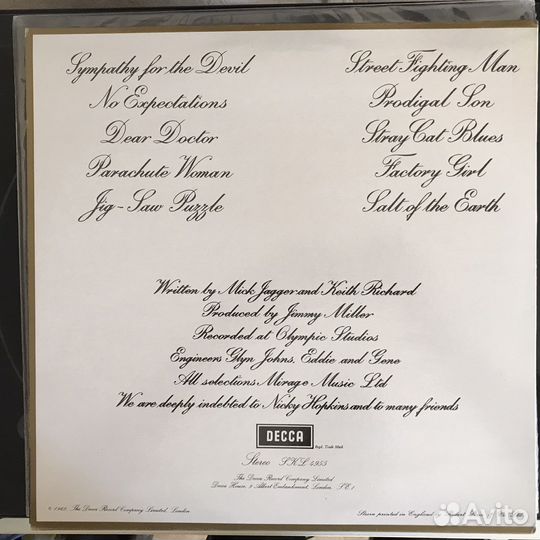 Rolling Stones - Beggars Banquet, LP (white)