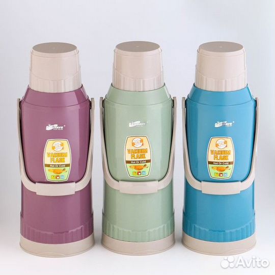 Термос со стеклянной колбой 2 л, сохраняет тепло 1