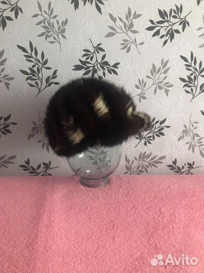 Шапка норковая вязанная б/у 58 размер