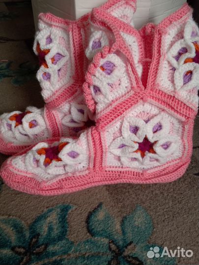 Вязаные тапочки