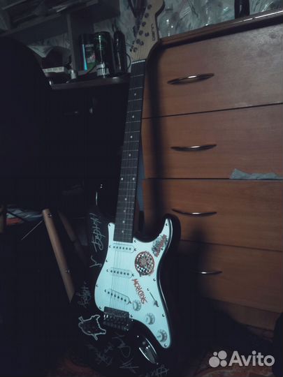 Электро гитара denn с росписью