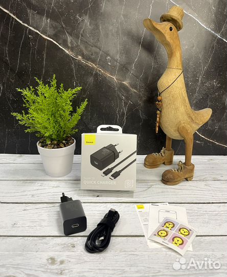 Зарядное устройство Baseus+кабель Type-C/Lightning