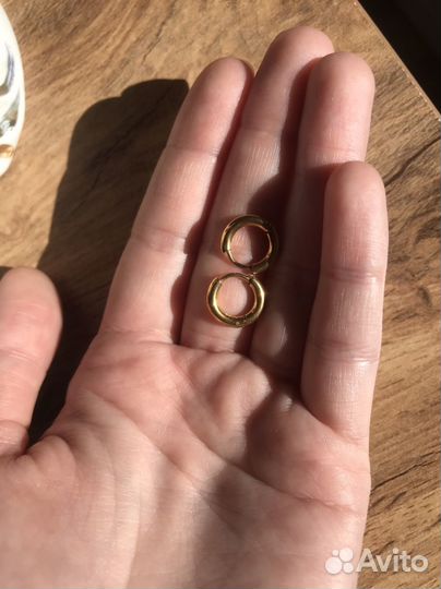 Новые серьги конго под золото круглые