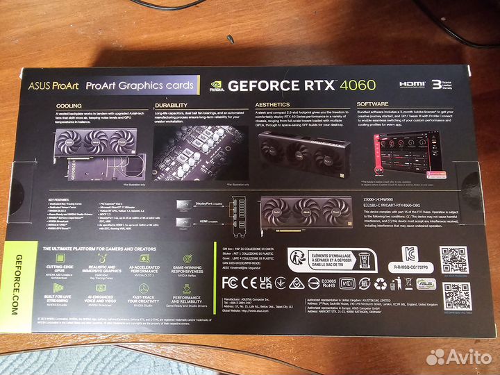Asus RTX 4060 ProArt OC edition новая на гарантии