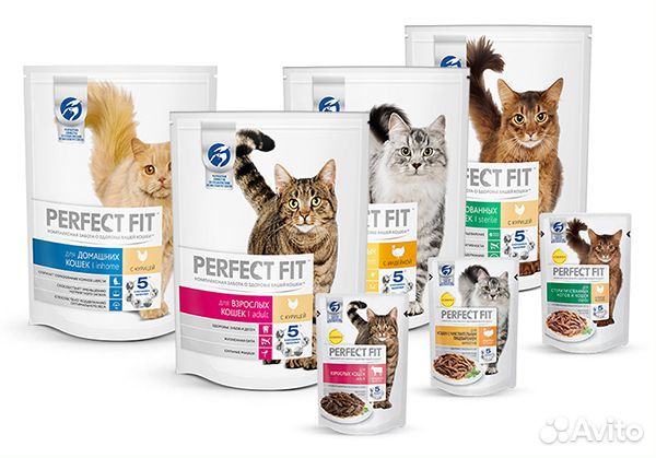 Сухой и влажный корма Perfect Fit беспл доставка