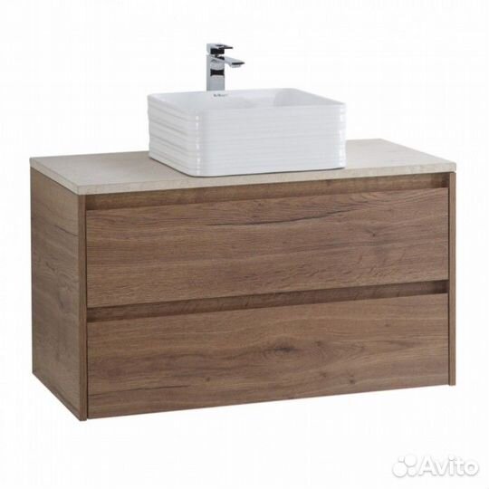 Тумба со столешницей и раковиной BelBagno Kraft 100-KEP-100-MCO-BB1407 Rovere Tabacco