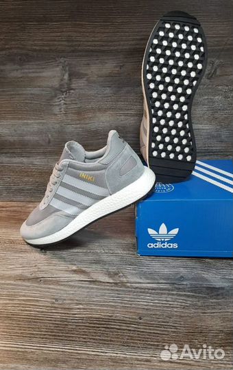 Кроссовки Adidas мужские лето артикул 966 серый