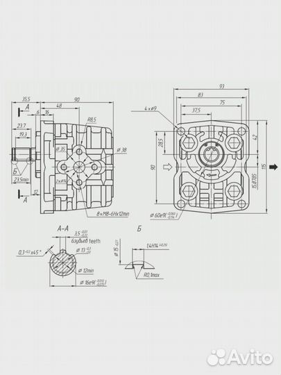 Насос нш-16 (Гидронасос) Левого вращения, гидроманипуляторов и гидравлических систем