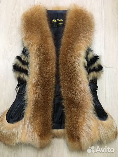 Жилет натуральная кожа и мех
