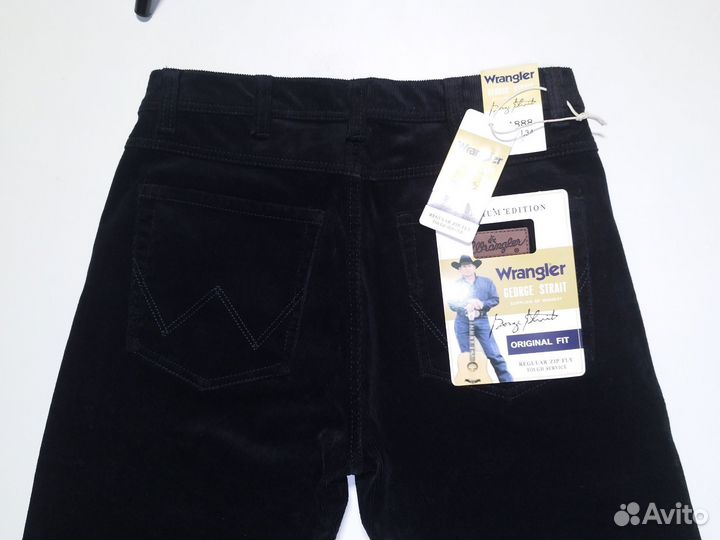 Джинсы wrangler вельвет с флисом(зима) W:32-36 L:3