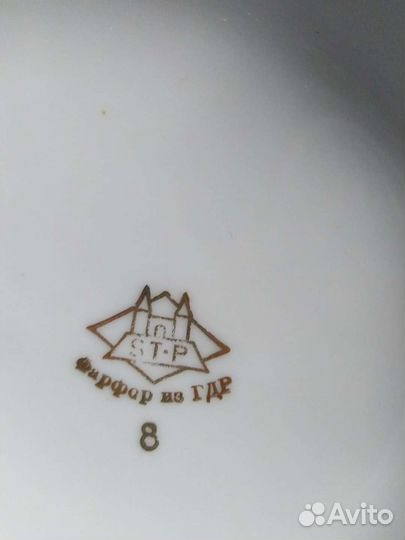 Чайный сервиз мадонна гдр 6 персон+ваза