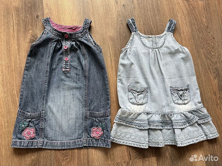 Джинсовый сарафан 98, 3 года, 2 штуки