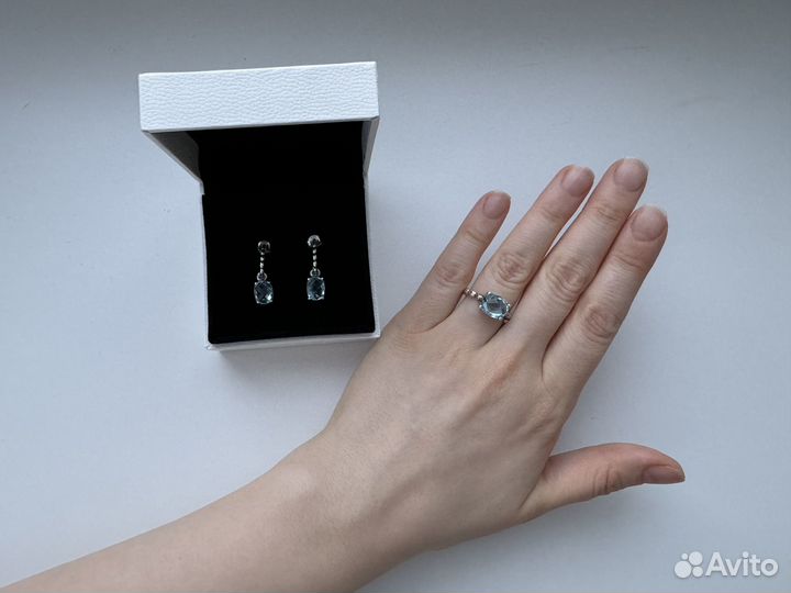 Серьги и кольцо Pandora