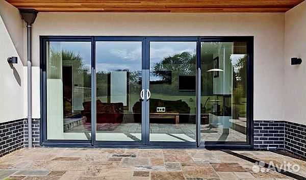 Алюминиевые раздвижные двери для беседки