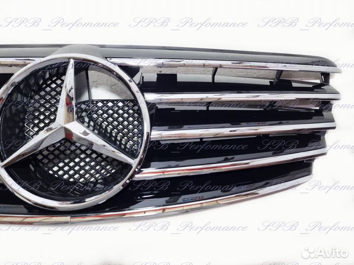 Mercedes W211 02-06 решетка AMG хром