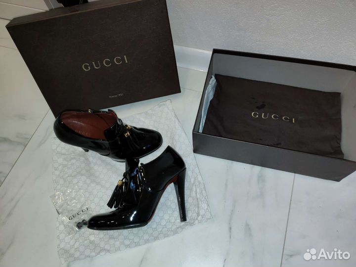 Gucci лак оригинал ботильоны