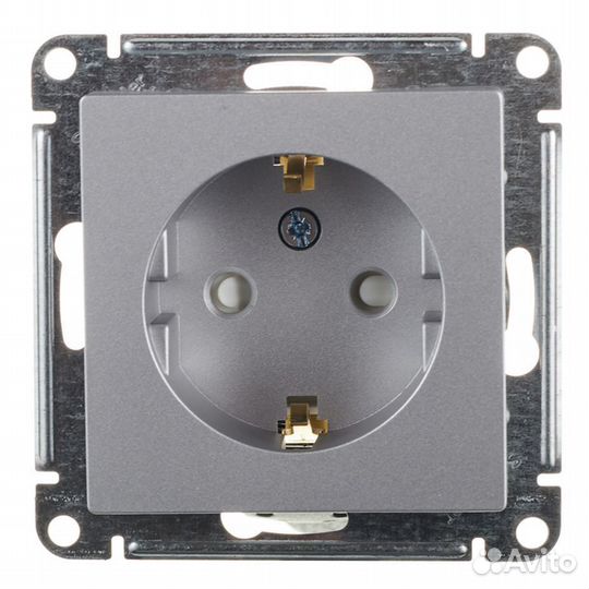 Розетка ATN000345 скрытая установка алюминий с заз