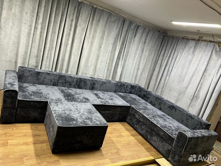 Угловой диван Каро 350*260см велюр антивандальный