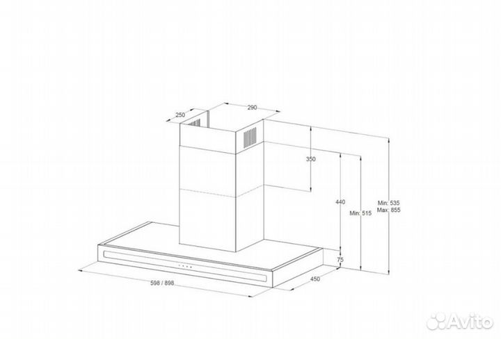 Каминная вытяжка Korting KHC 9877 N