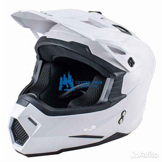 Шлем кроссовый ataki JK801 Solid белый глянцевый S