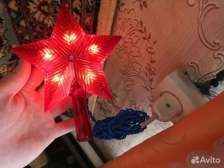 Звезда новогодняя на ёлку СССР. Гирлянда СССР