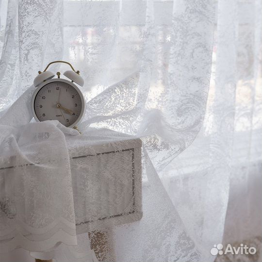 Микросетка с орнаментом тюль Элиза