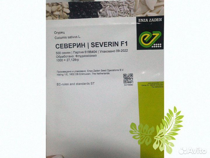 Семена Огурец Северин F1 500c Энза Заден