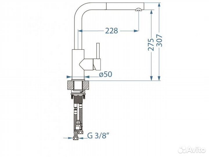 Смеситель для кухни alveus zeos бронза 1136503