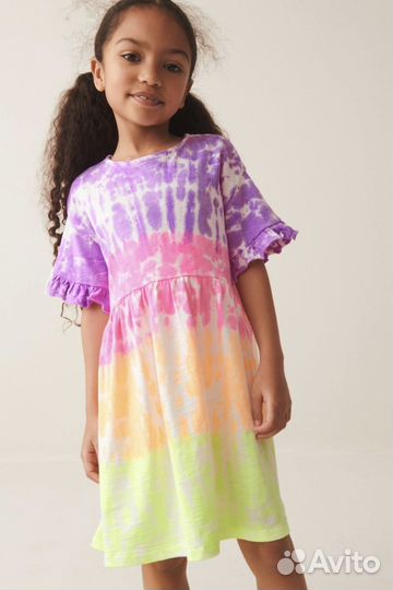 Новое платье тай-дай/ рюши next, 128, 152
