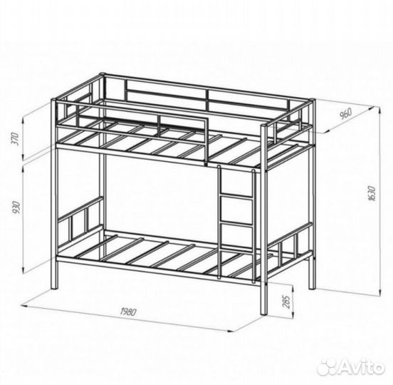 Двухъярусная стальная кровать