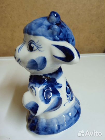 Статуэтка Коза Фарфор Гжель СССР