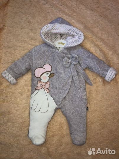 Комбинезон для девочки утепленный 62-74 бренд soso