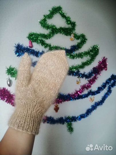 Варежки из собачьей шерсти (пуха)