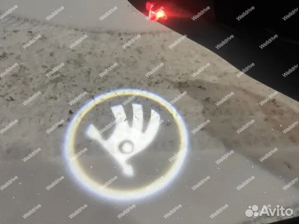 Подсветка дверей с лого Skoda Octavia A5 дорест