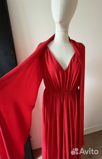 Платье Mango S, красное в пол