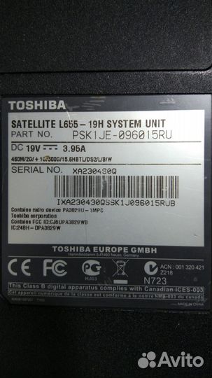 Toshiba Satellite L655 Intel Core i5