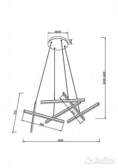 Подвесная люстра Maytoni Line MOD016PL-L80WK