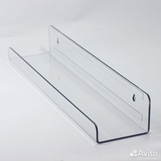 Полка для ванной настенная 390х60х86 мм прозрачная